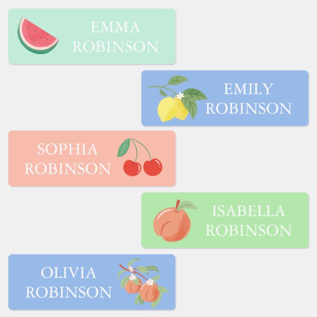 Fruits School Preschool Daycare Waterproof Label (Group)