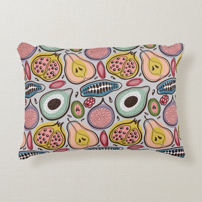 Fruits seamless pattern accent pillow (Front)