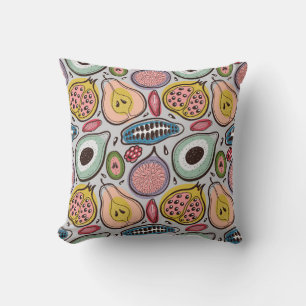 Fruits seamless pattern throw pillow