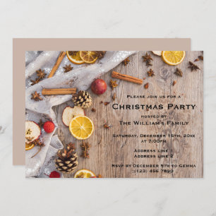 Fruits & Spice Decorative Christmas Party Invitation