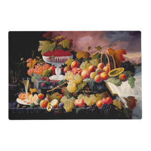 Fruits Still Life Vintage Art Oil Painting Table Placemat