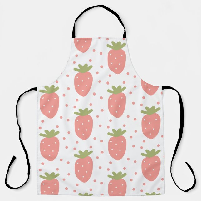 Fruits strawberries background apron (Front)
