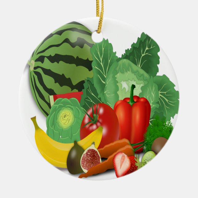 fruits vegetables artichoke banana ceramic ornament (Front)