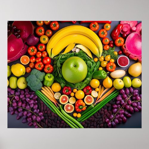 Fruits Vegetables Healthy Food Nutrition Health Poster