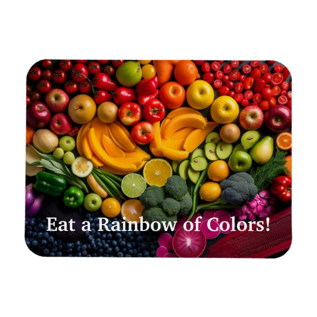 Fruits Vegetables Healthy Food Nutrition Reminder Magnet (Horizontal)