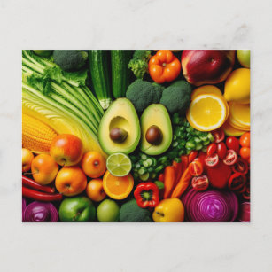 Fruits Vegetables Healthy Food Vegetarian Diet Postcard