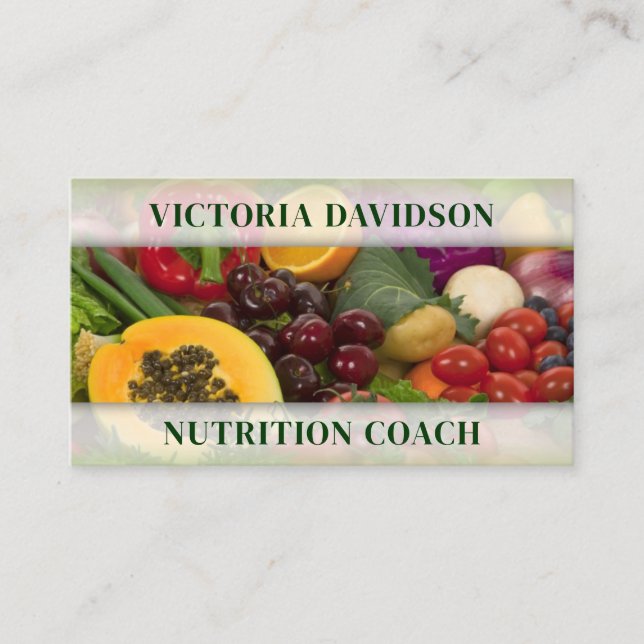 Fruits & Vegetables Healthy Life/Nutritionist Card (Front)