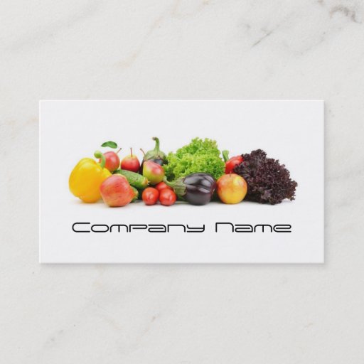 Customizable Fruits Vegetables / Healthy Life / Vegetarian Card Business Card Templates