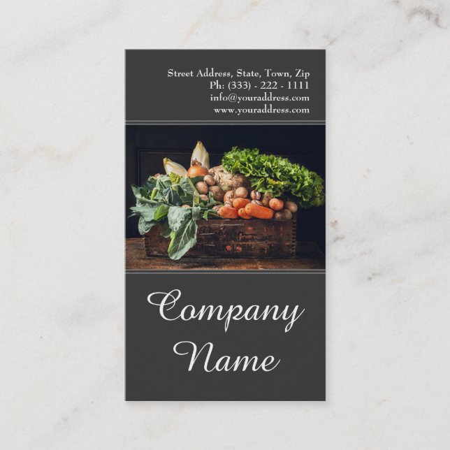 Fruits Vegetables Healthy Life Vintage Card (Front)