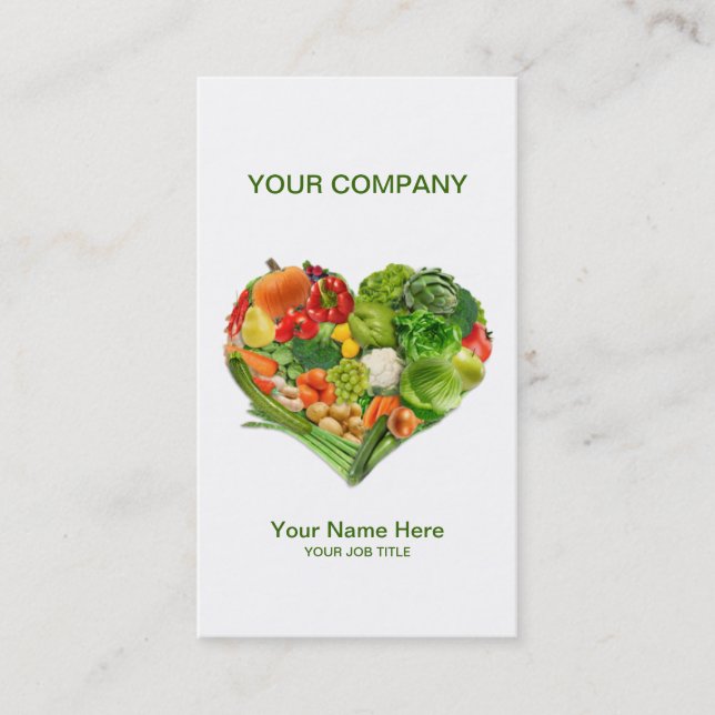Fruits Vegetables Heart Business Business Card (Front)