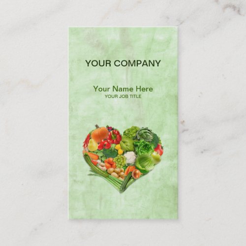 Fruits Vegetables Heart _ painting background Business Card