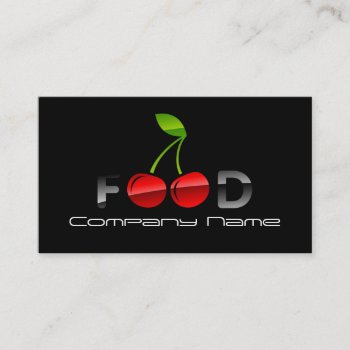 Fruits Vegetables Nutritionist Red Cherry Berry Business Card by paplavskyte at Zazzle