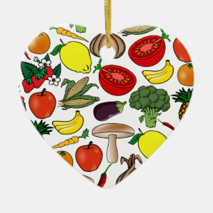 Fruits & Vegetables ornament, customize Ceramic Ornament