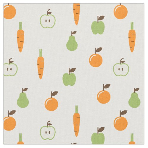 Fruits  Vegetables Pattern Fabric