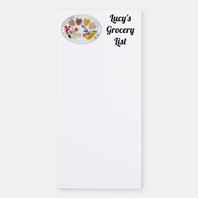 Fruits & Veggie Image Grocery List Magnetic Notepad (Front)