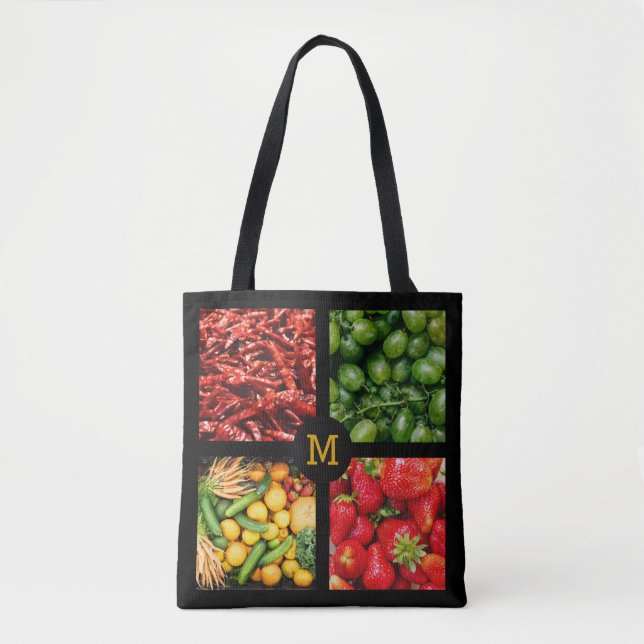 Fruits & Veggies custom monogram bags (Front)