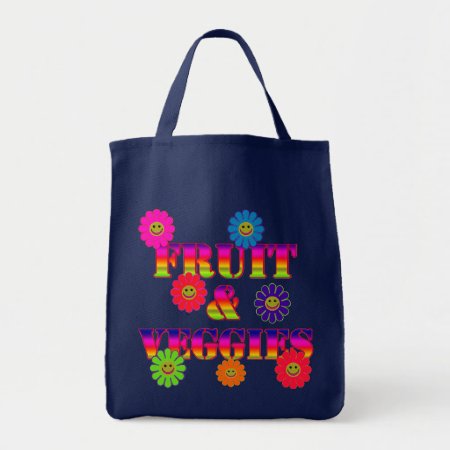 Fruits & Veggies Eco-friendly Re-usable Grocery To Tote Bag