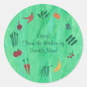 Fruits Veggies From the Kitchen of Lid Stickers