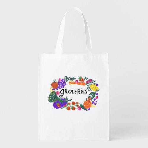 Fruits  Veggies Groceries Shopping Farmers Market Grocery Bag