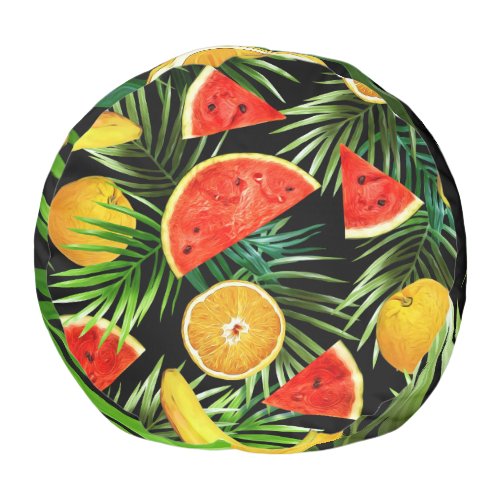 Fruits Watercolor Seamless Background Pouf