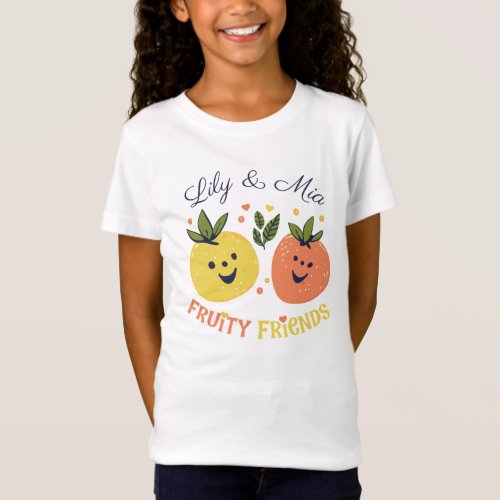 Fruity Best Friends Strawberry and Orange T_Shirt