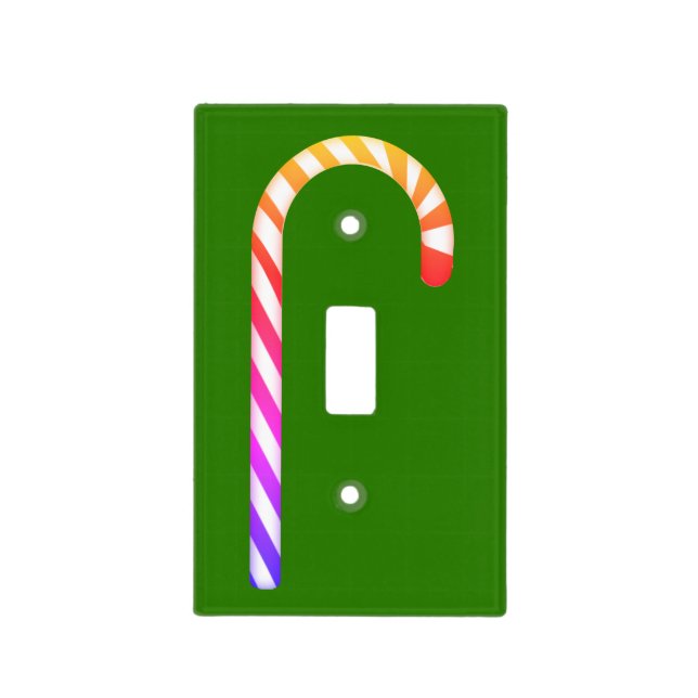 Fruity Candy Cane Pattern Single Switch Cover (Front)