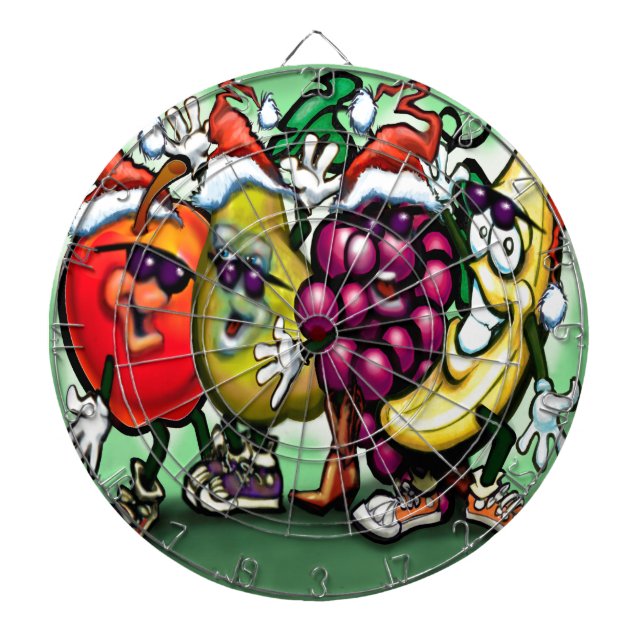 Fruity Christmas Dart Board (Front)