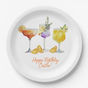 Fruity Cocktail Drinks Birthday Paper Plates
