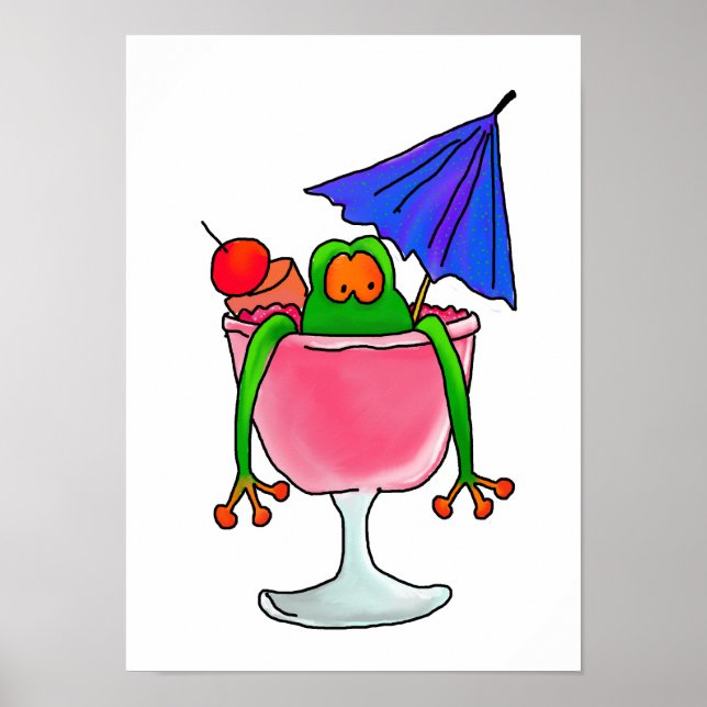 Fruity Cocktail Frog Poster (Front)