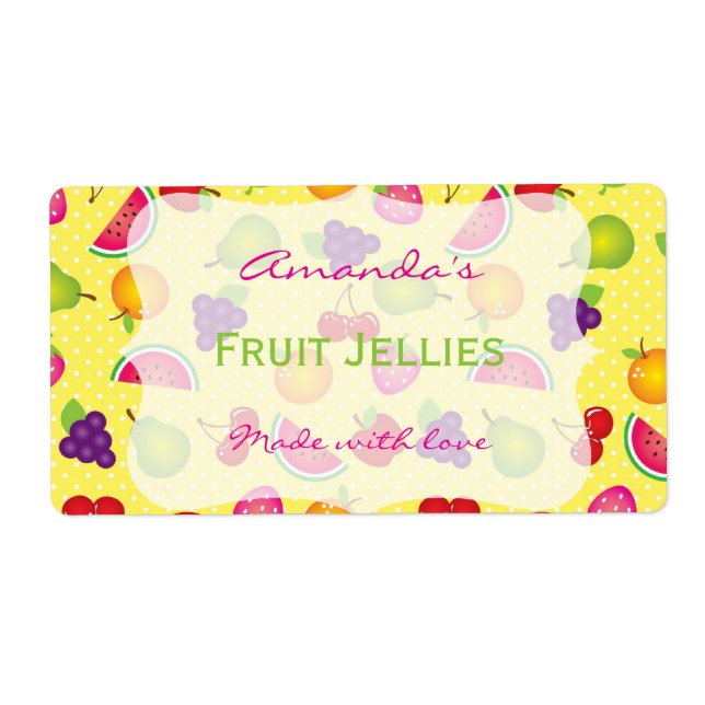 Fruity Cute Personalized Canning Label (Front)