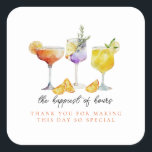 Fruity Drinks Bridal Shower Thank You Square Sticker<br><div class="desc">Fruity Drinks Bridal Shower Thank You Sticker</div>