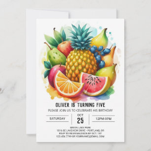 Fruity Editable Apple Birthday Invitation