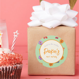 Fruity Farmer's Market First Birthday Classic Round Sticker