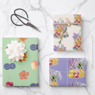Fruity Farmer's Market First Birthday Wrapping Paper Sheets