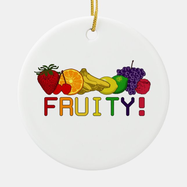 Fruity Fruit! Ceramic Ornament (Front)