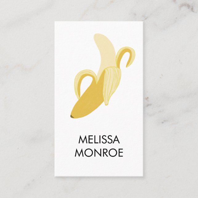 FRUITY FUN: banana illustrated Business Card (Front)