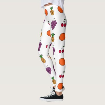fruity fun fruit doodles pattern leggings