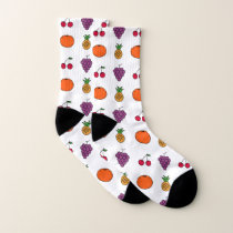 fruity fun fruit doodles pattern socks