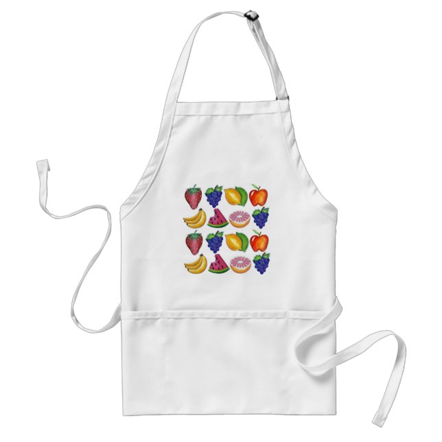 Fruity Fun Grapes Lemon Lime Watermelon Apple Adult Apron (Front)