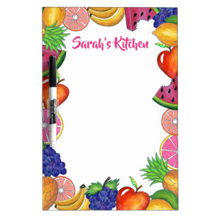 Fruity Fun Grapes Lemon Lime Watermelon Apple Dry Erase Board