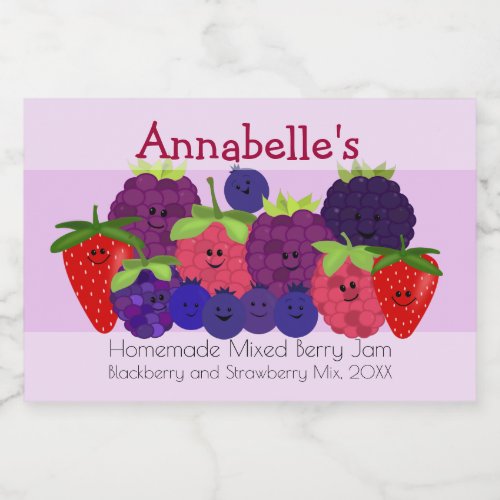 Fruity Fun Mixed Berry Design Food Label
