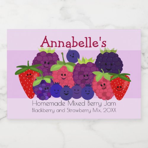 Fruity Fun Mixed Berry Design Food Label Fruity Fun Mixed Berry Design Food Label