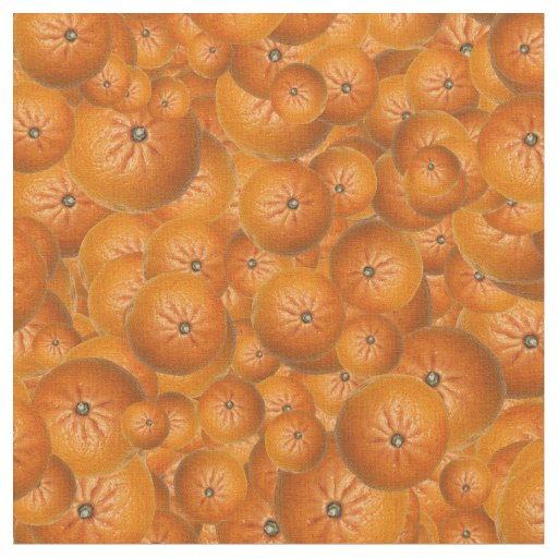 Fruity Fun Tangerine Print Pattern Fabric