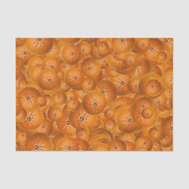 Fruity Fun Tangerine Print Pattern Tissue Paper (Front)