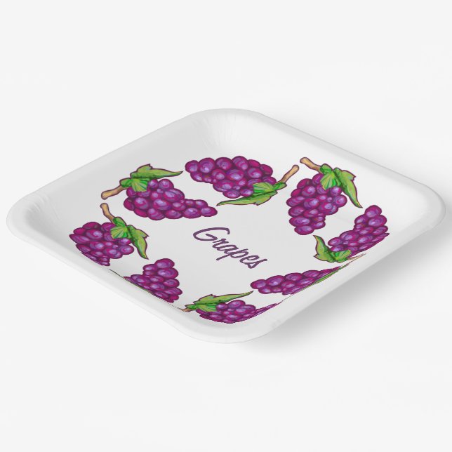 Fruity Grapes Paper Plates (Angled)