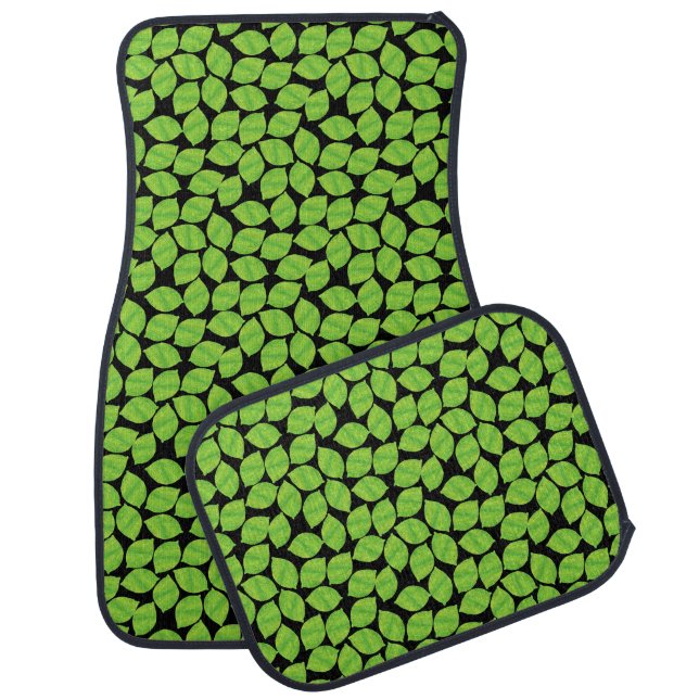 Fruity Green Limes, Black Background to Customize Car Mat (Set)