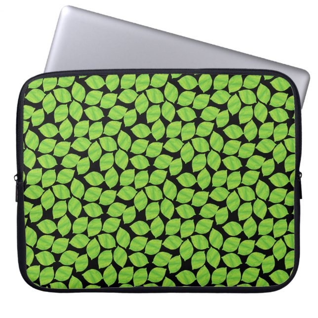 Fruity Green Limes, Black Background to Customize Laptop Sleeve (Front)