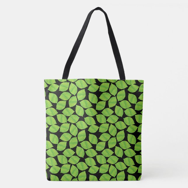 Fruity Green Limes, Black Background to Customize Tote Bag (Front)