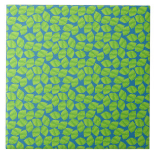 Fruity Green Limes on Blue Background to Customize Ceramic Tile