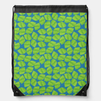 Fruity Green Limes on Blue Background to Customize Drawstring Bag